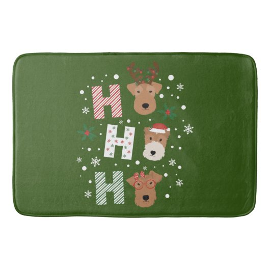 Tapis De Bain Ho Ho Ho Welsh Terrier Joyeux Noël (Devant)