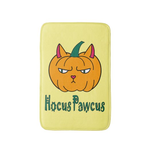 Tapis De Bain Hocus pawcus Halloween citrouille ginger cat magie (Devant (Vertical))