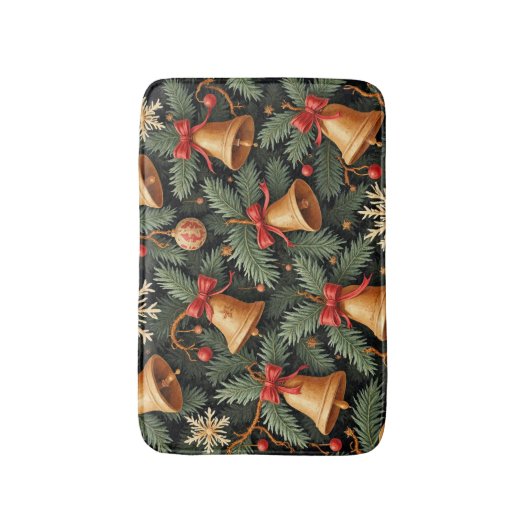 Tapis De Bain Holiday Christmas Bells Pattern, (Devant (Vertical))