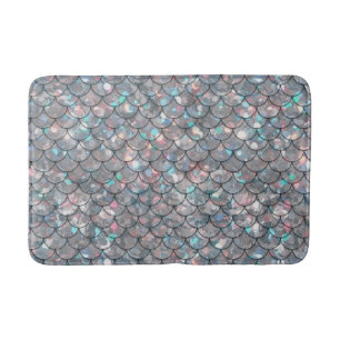 Tapis De Bain Holographie des échelles de poissons de sirène gri