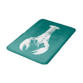 Tapis De Bain Homard blanc sur Turquoise / Turquoise (Angle)