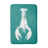 Tapis De Bain Homard blanc sur Turquoise / Turquoise (Devant (Vertical))