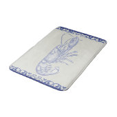 Tapis De Bain Homard bleu Beach Life sur crème (Angle)
