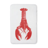 Tapis De Bain Homard rouge profond sur blanc (Devant (Vertical))