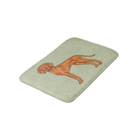 Tapis De Bain Hongrois Vizsla mignonne Pointer Chien debout Vert (Angle)