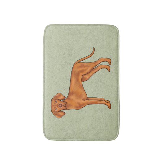 Tapis De Bain Hongrois Vizsla mignonne Pointer Chien debout Vert (Devant (Vertical))