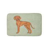 Tapis De Bain Hongrois Vizsla mignonne Pointer Chien debout Vert (Devant)