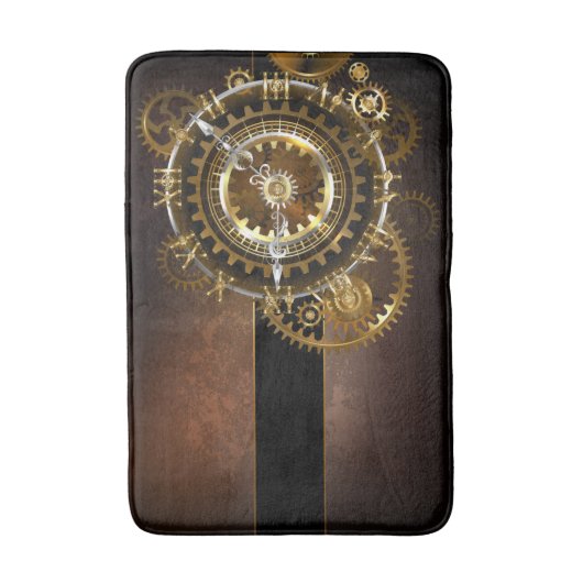 Tapis De Bain Horloge Steampunk avec des engrenages anciens (Devant (Vertical))