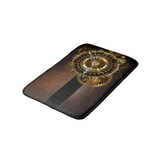 Tapis De Bain Horloge Steampunk avec des engrenages anciens (Angle)
