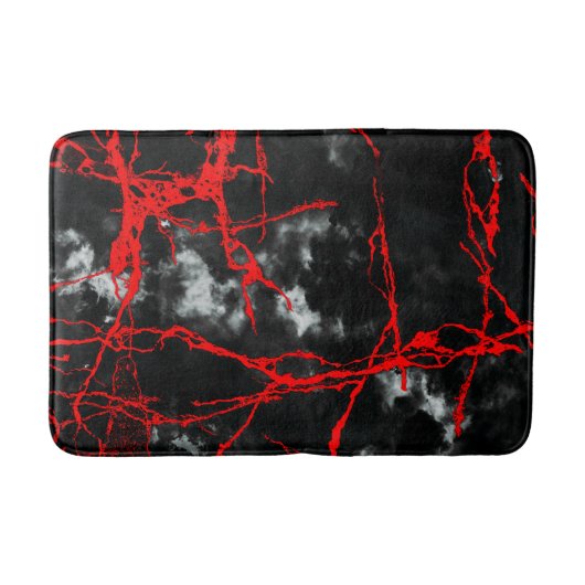 Tapis De Bain Horreur Night Goth - Noir et blanc, Rouge (Devant)
