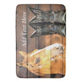 Tapis De Bain Horse Cowboy Boots Rustic Barque (devant Vertical)