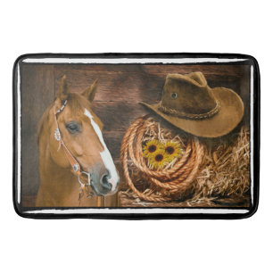 Tapis De Bain Horse cowboy Hat Lasso Western