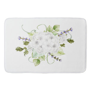 Tapis De Bain Hortensias et lilas d'aquarelle
