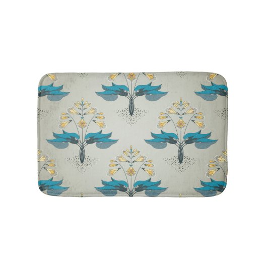 Tapis De Bain hosta vintage, motif moderne fleurie. (Devant)