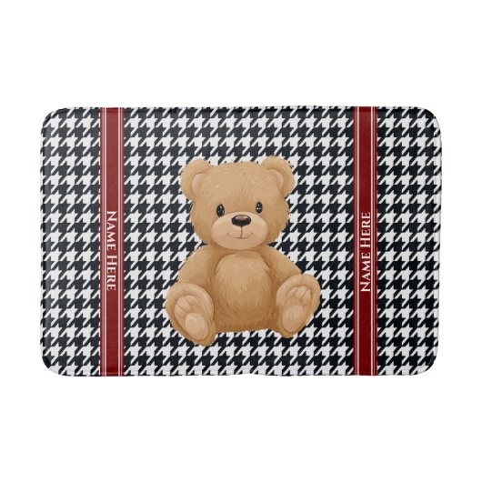 Tapis De Bain Houndstooth Bear Home, (Devant)