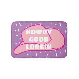 Tapis De Bain Howdy Good Lookin Rancher Cowboy Casquette Lilac D
