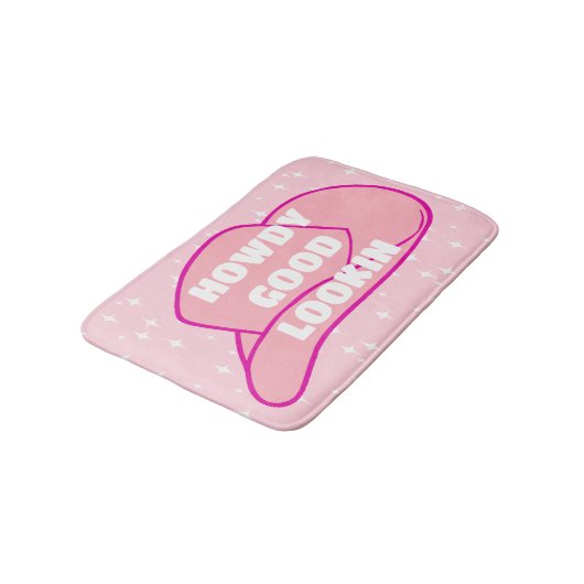 Tapis De Bain Howdy Good Lookin Rancher Cowboy Casquette Pink Do (Angle)