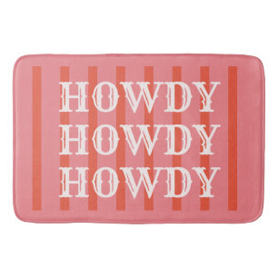 Tapis De Bain Howdy rose rayé coloré amusant