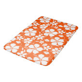 TAPIS DE BAIN HULA HAÏIENNE (HIBISCUS) ORANGE (Angle)