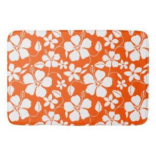 TAPIS DE BAIN HULA HAÏIENNE (HIBISCUS) ORANGE