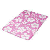 TAPIS DE BAIN HULA HAÏIENNE (HIBISCUS) ROSE (Angle)