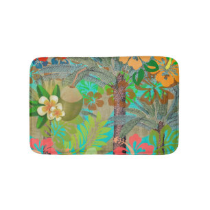Tapis De Bain Hula Vintage Floral Graphisme Floral Hawaii
