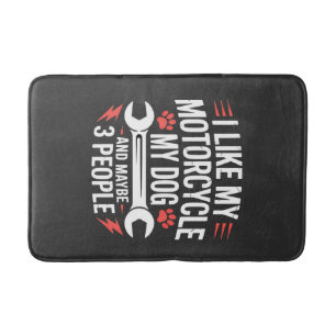 Tapis De Bain Humour de propriétaire de chien moto