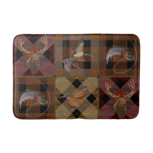 Tapis De Bain Hunt Club Plaid With Wildlife Game (Devant)