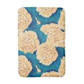 Tapis De Bain Hydrangea aquarelle motif, jaune et bleu (Devant (Vertical))