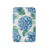 Tapis De Bain Hydrangea Blues Fleurs Aquarelle Botanique Florais (Devant (Vertical))