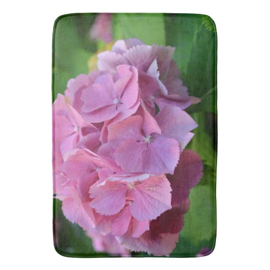Tapis De Bain Hydrangea Fleur Hortensia à pompon rose (devant Vertical)