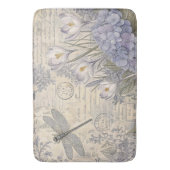 Tapis De Bain Hydrangea Pervenche et Libellule Shabby Chic (devant Vertical)