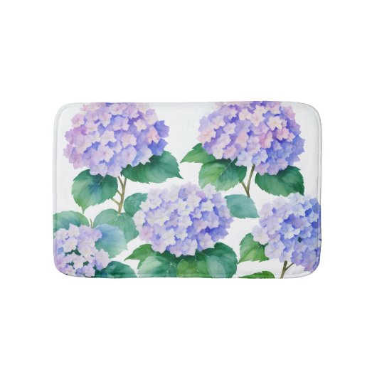 Tapis De Bain Hydrangeas Aquarelle Art Floral (Devant)