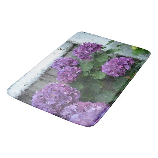 Tapis De Bain Hydrangée impressionniste Bain/Mat de cuisine (Angle)