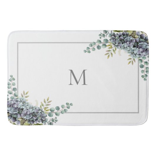 Tapis De Bain Hydrangée pourrie Eucalyptus Monogramme (Devant)