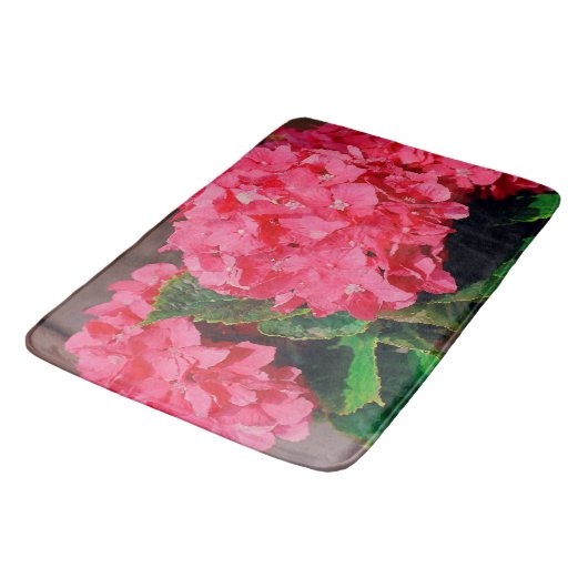 Tapis De Bain Hydrangée rose (Angle)