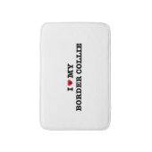 Tapis De Bain I coeur mon border collie (Devant (Vertical))