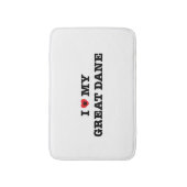 Tapis De Bain I coeur mon great dane (Devant (Vertical))