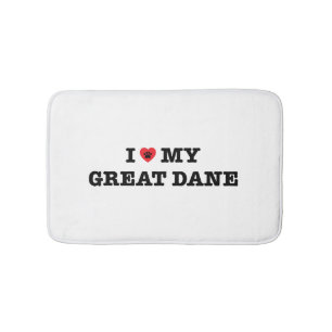 Tapis De Bain I coeur mon great dane