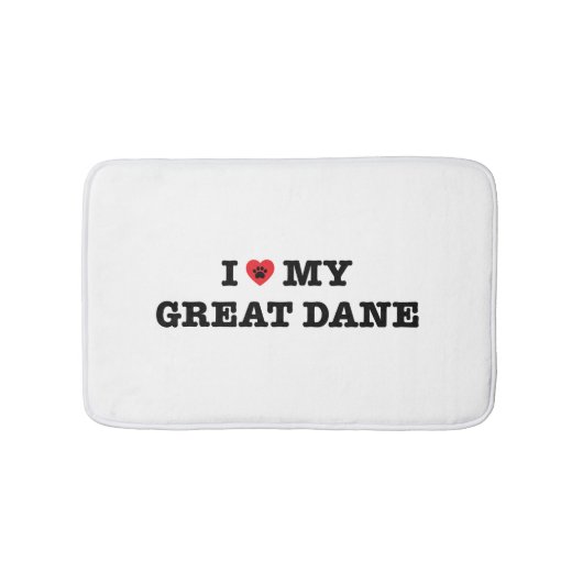 Tapis De Bain I coeur mon great dane (Devant)