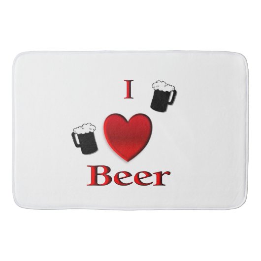 Tapis De Bain I Heart Beer Design (Devant)
