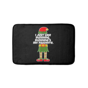 Tapis De Bain I Just Like to Run Running Runner Christmas Elf