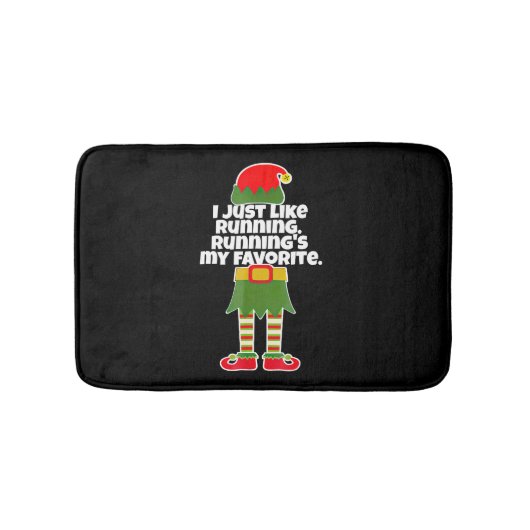 Tapis De Bain I Just Like to Run Running Runner Christmas Elf (Devant)