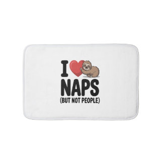 Tapis De Bain I Love Naps Cute Sloth Heart