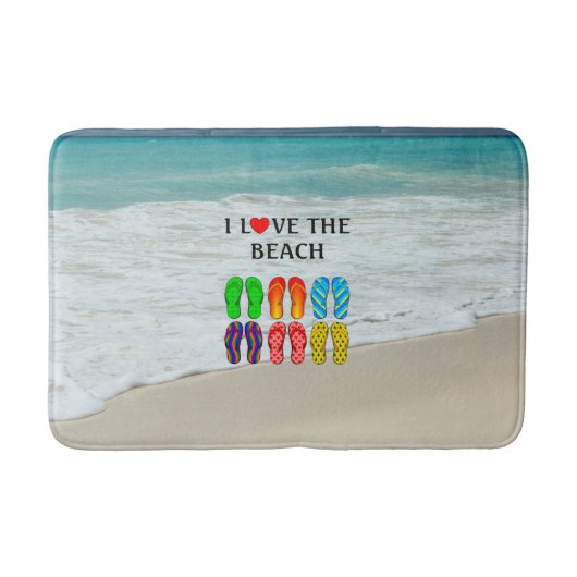 Tapis De Bain I Love the Beach, design populaire (Devant)