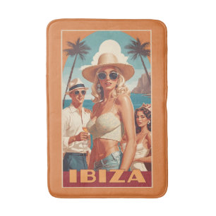 Tapis De Bain Ibiza, Espagne Affiche de voyage