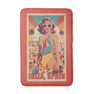 Tapis De Bain Ibiza, Espagne Affiche de voyage