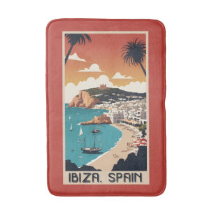 Tapis De Bain Ibiza, Espagne Affiche de voyage