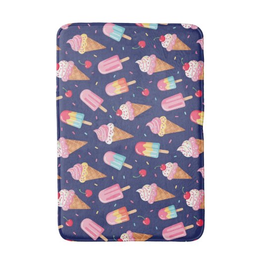 Tapis De Bain Ice cream, popsicles and cherries pattern (Devant (Vertical))