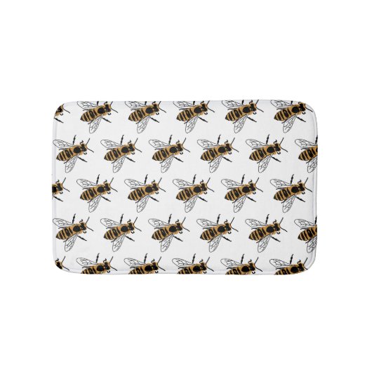 Tapis De Bain Icône d'illustration de l'abeille de miel (Devant)